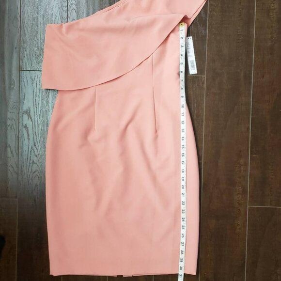 Antonio Melani Dress Womens 14 Soft Pink One Shoulder Formal Bridesmade Wedding - Picture 3 of 5